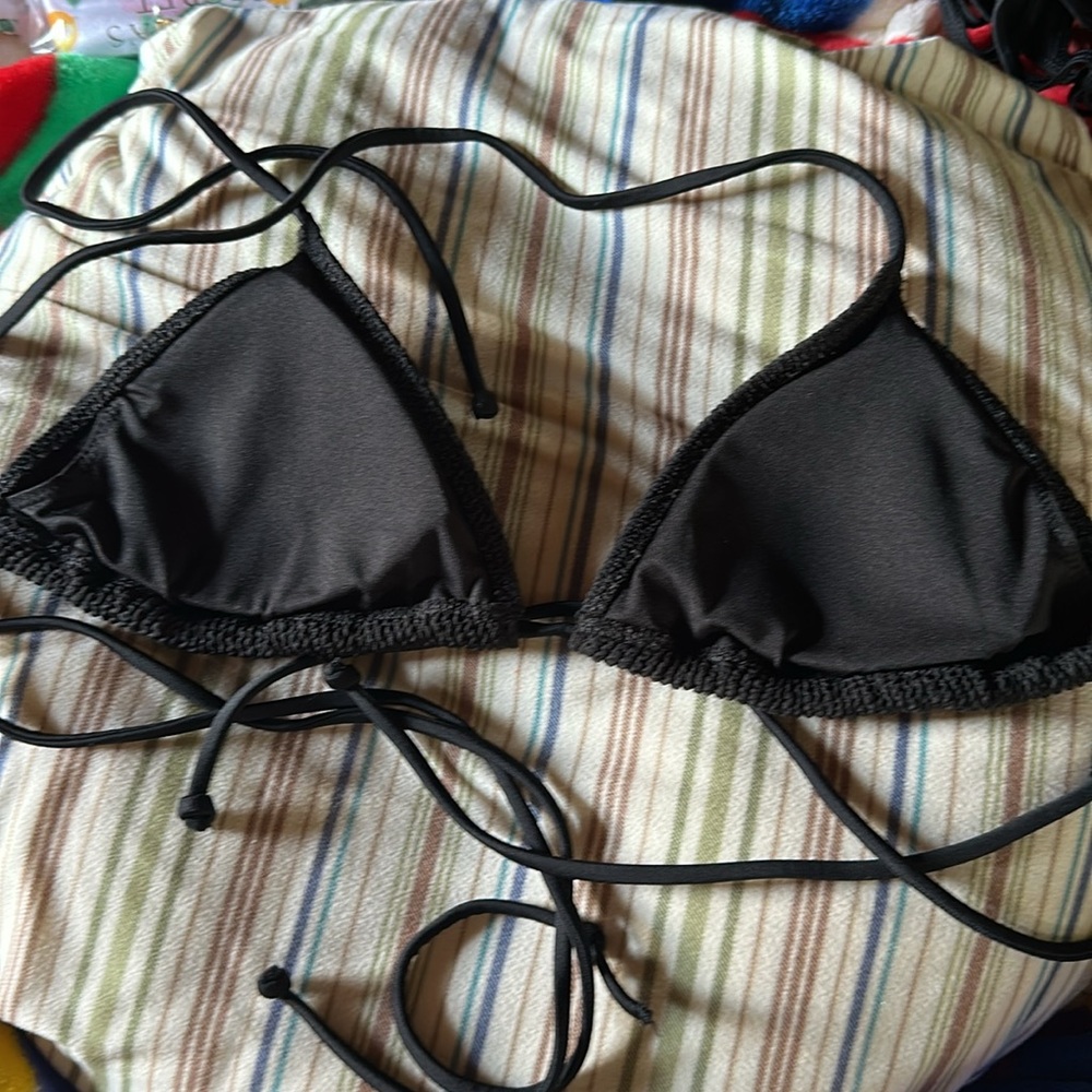 PINK Triangle Crinkle Bikini Top - Picture 11 of 15